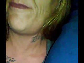 showed mature tattooed  biker bitch that Black Dicks Matter shot cum just about her mouth